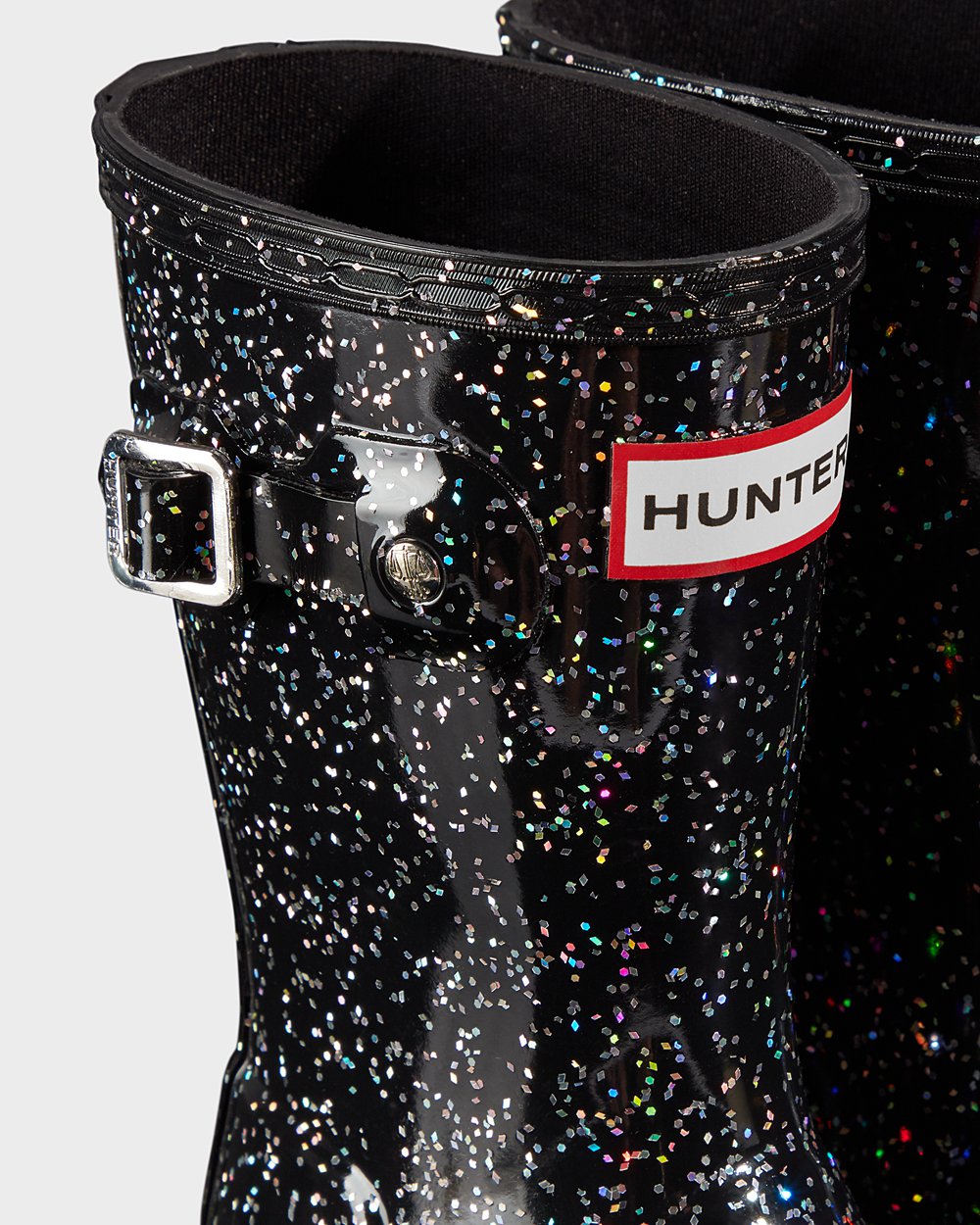 Bottes de Pluie Hunter Original Petits Giant Glitter Enfant Noir BTRKOGF-75